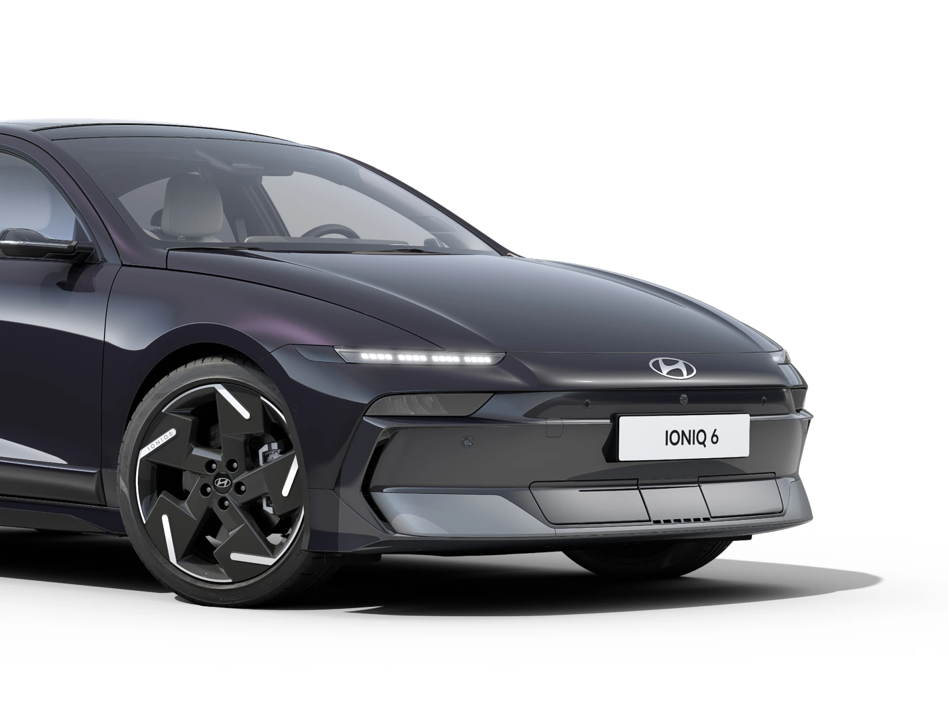 Hyundai IONIQ6 Exterior SHOT06 34 Front Lights On Activeairflaps